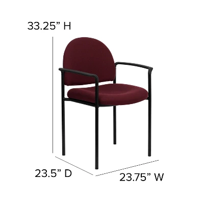 Flash Furniture Comfort Stackable Steel Side Reception Chair With Arms 5 Flash Furniture Comfort Stackable Steel Side Reception Chair With Arms - Image 3