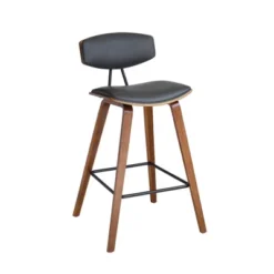 25.5" Fox Faux Leather Wood Counter Height Barstool - Armen Living -Furniture Store GUEST cbc10a4a 6d9d 4885 9d95 9262fd082901