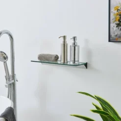 Floating Glass Shelf On Aluminum Bar Clear - Danya B. 11 Floating Glass Shelf On Aluminum Bar Clear - Danya B. -Furniture Store GUEST cc290c01 9ae2 4a1e b8fa 65019ffad92a
