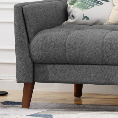 Candace Mid Century Modern Loveseat Dark Gray - Christopher Knight Home 7 Candace Mid Century Modern Loveseat Dark Gray - Christopher Knight Home - Image 5