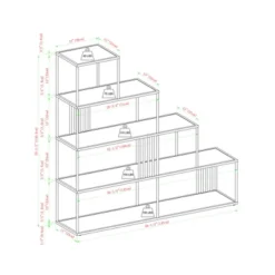 55.5" Modern 4 Shelf With Metal Bar Room Divider Bookcase Coastal Oak/Black - Saracina Home 17 55.5" Modern 4 Shelf With Metal Bar Room Divider Bookcase Coastal Oak/Black - Saracina Home -Furniture Store GUEST cc7da339 0cfb 4594 9f54 82cb5df98f11