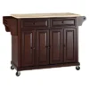 Natural Wood Top Kitchen Cart/Island - Vintage Mahogany - Crosley