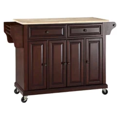 Natural Wood Top Kitchen Cart/Island - Vintage Mahogany - Crosley