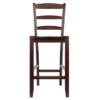Set Of 2 Ladder Back 24" Counter Height Barstool Hardwood/Walnut - Winsome