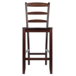 Set Of 2 Ladder Back 24" Counter Height Barstool Hardwood/Walnut - Winsome
