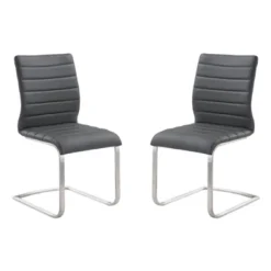 Set Of 2 Fusion Contemporary Side Dining Chair Gray And Stainless Steel - Armen Living 7 Set Of 2 Fusion Contemporary Side Dining Chair Gray And Stainless Steel - Armen Living -Furniture Store GUEST cf611908 c838 4609 b013 07b1d4750522