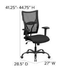 Emma And Oliver 400 Lb. Big & Tall Black Mesh Swivel Ergonomic Office Chair With Adjustable Arms 13 Emma And Oliver 400 Lb. Big & Tall Black Mesh Swivel Ergonomic Office Chair With Adjustable Arms -Furniture Store GUEST cfb3ba50 8c5b 441e b708 0ef4f77fd93a