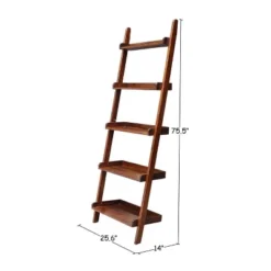 75.5" 5 Tier Solid Wood Leaning Bookshelf - International Concepts -Furniture Store GUEST d038db10 513d 4787 8147 a28adf5aa26b