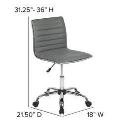 Emma And Oliver Low Back Designer Armless Ribbed Swivel Task Office Chair -Furniture Store GUEST d0e699da fac0 4ff7 9690 360cf895b260