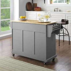 Natural Wood Top Kitchen Cart/Island Vintage Gray - Crosley -Furniture Store GUEST d152a7d6 fa5c 4145 ba18 4c8dc40ec382