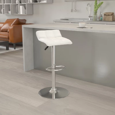 Emma And Oliver 2 Pack Contemporary Vinyl Adjustable Height Barstool With Quilted Wave Seat And Chrome Base 3 Emma And Oliver 2 Pack Contemporary Vinyl Adjustable Height Barstool With Quilted Wave Seat And Chrome Base