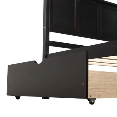 Twin Size Wood Platform Storage Bed With Two Drawers On Wheels-ModernLuxe 12 Twin Size Wood Platform Storage Bed With Two Drawers On Wheels-ModernLuxe - Image 10