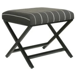 Modern Metal X Base Ottoman - HomePop -Furniture Store GUEST d1fcc0e2 432f 45c0 a12f 40a718f03ef4