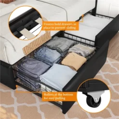 Yaheetech Full Storage Bed Frame With 4 Storage Drawers And USB Ports -Furniture Store GUEST d2049ee4 75d2 46b5 952f b4f866e09b7b
