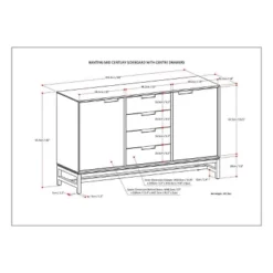 60" Devlin Mid-Century Sideboard With Centre Drawers Walnut Brown - WyndenHall -Furniture Store GUEST d20e3108 440c 42e1 8e9a 1983f64d3186