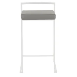 Set Of 2 26" Fuji Contemporary Counter Height Barstools White/Gray - LumiSource -Furniture Store GUEST d24c3da3 f60b 47a2 be6c ed14f4ece373