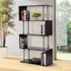 HomCom Modern S-Shaped 5 Tier Room Dividing Bookcase Wooden Storage Display Stand Shelf - Black 2 HomCom Modern S-Shaped 5 Tier Room Dividing Bookcase Wooden Storage Display Stand Shelf - Black -Furniture Store GUEST d2623af3 e94e 4484 bf58 fd452206f378