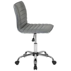 Emma And Oliver Low Back Designer Armless Ribbed Swivel Task Office Chair -Furniture Store GUEST d394aa10 3e64 4291 bb66 fd26bd217653