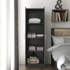 Rayborn Small Wood Kitchen Pantry With 2 Doors And 4 Shelves - Hillsdale Furniture