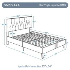 Yaheetech Upholstered Bed Frame With Button-Tufted Headboard -Furniture Store GUEST d530c7d0 5639 4fe2 bd22 59fd3179c2f1
