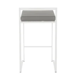 Set Of 2 26" Fuji Contemporary Counter Height Barstools White/Gray - LumiSource -Furniture Store GUEST d5904cbb a832 4258 8515 ab23bcd7791c