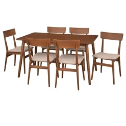 7pc Newington Mid-Century Dining Set Walnut/Mocha - Lifestorey -Furniture Store GUEST d5dbcacf 0d16 4a01 95a2 5ef10dc4ff01