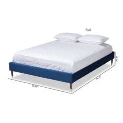 Full Volden Velvet Wood Platform Bed Frame Blue - Baxton Studio -Furniture Store GUEST d5f210cf df1e 4df2 98b6 ba1b67b228da