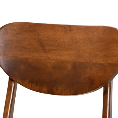 2pc Katya Fabric Upholstered And Wood Dining Chair Set - Baxton Studio 5 2pc Katya Fabric Upholstered And Wood Dining Chair Set - Baxton Studio - Image 3