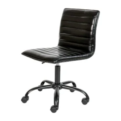 Emma And Oliver Low Back Designer Armless Ribbed Swivel Task Office Chair -Furniture Store GUEST d6cdbbf8 c011 4365 98a9 c575005da00d