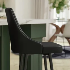 Emma And Oliver Modern Upholstered Dining Stools With Chrome Accented Metal Frames And Footrests -Furniture Store GUEST d6f23fe1 6cac 4c39 95a9 8bd74ebbb686