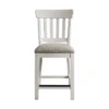 Set Of 2 24" Drake Slat Back Cushion Seat Counter Height Barstools Rustic White/French Oak - Intercon