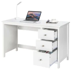 Tangkula Computer Desk Writing Table W/3 Drawers Workstation For Home Office White/Black -Furniture Store GUEST d7c7a902 eadb 4a8d 9e2c 296a94cf6956