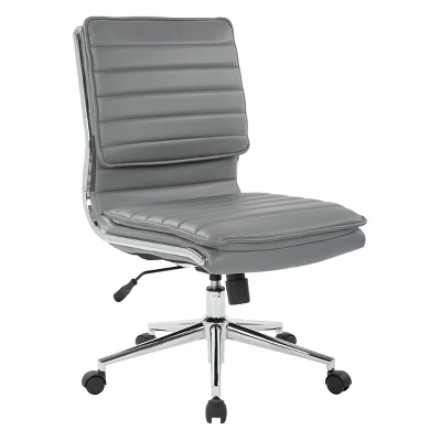 Armless Mid Back Manager's Faux Leather Chair With Chrome Base - OSP Designs 10 Armless Mid Back Manager's Faux Leather Chair With Chrome Base - OSP Designs - Image 8