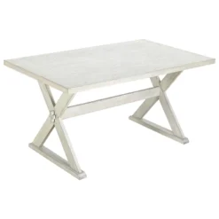 6 PCS Rustic Wood Dining Table Set, Rectangular Trestle Table With 4 Upholstered Chairs & Bench-ModernLuxe -Furniture Store GUEST d96ce0d3 6ccd 4083 9caa 5e72793a1af1