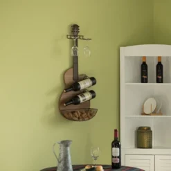 VintiquewiseBlack Metal Guitar Shaped Wine Rack Holder For Living Room, Dining, Or Entryway -Furniture Store GUEST d9c797df b100 4f9b b7ed a4c5e57f392f