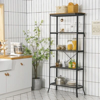 Costway 5 Tier Bookshelf Standing Storage Shelf Unit For Kitchen Living Room Office 6 Costway 5 Tier Bookshelf Standing Storage Shelf Unit For Kitchen Living Room Office - Image 4