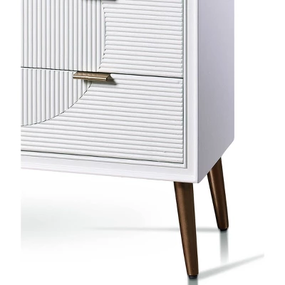 Milo 3 Drawer Chest White/Copper - StyleCraft 4 Milo 3 Drawer Chest White/Copper - StyleCraft - Image 2