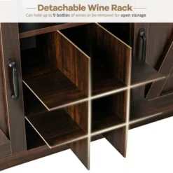 Costway Buffet Storage Cabinet Farmhouse Sideboard W/9-Bottle Wine Rack & 2 Doors -Furniture Store GUEST dbb0f885 92f9 4662 859b a323e315735b