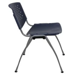Emma And Oliver Home And Office Navy Plastic Stack Chair With Perforated Back - Guest Chair -Furniture Store GUEST dcbc7963 e49c 4c08 9d5c 994e845d0b0a
