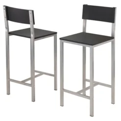 3pc Hanley Counter Height Dining Set With 2 Stools Metal/Black/Slate Gray - Winsome -Furniture Store GUEST dcf2f24d 6fba 479f 9444 9f1b50f1d61a