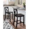 24" Torino X Back Wood Counter Height Barstool - Black - Linon -Furniture Store GUEST ddec88f2 ade9 4805 9878 d590be7a1ea5