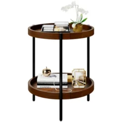 Costway 2-tier Round Side End Table Storage Shelf Rubber Wood Accent Nightstand 21 Costway 2-tier Round Side End Table Storage Shelf Rubber Wood Accent Nightstand -Furniture Store GUEST de09190b ac2d 4515 b2cb 4564dd5f2511