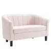 Prospect Channel Tufted Performance Velvet Loveseat Sofa Pink - Modway
