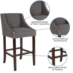 Merrick Lane Taylorsville 30 Inch Bar Height Stool With Nailhead Trim 28 Merrick Lane Taylorsville 30 Inch Bar Height Stool With Nailhead Trim -Furniture Store GUEST de4ba75a 79f7 43e9 8ac6 27359d3956da