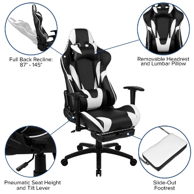 Flash Furniture Gaming Desk And Footrest Reclining Gaming Chair Set With Cup Holder, Headphone Hook, And Monitor/Smartphone Stand 5 Flash Furniture Gaming Desk And Footrest Reclining Gaming Chair Set With Cup Holder, Headphone Hook, And Monitor/Smartphone Stand - Image 3