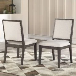 18" Set Of 2 Mila Side Chairs Washed Gray - Steve Silver