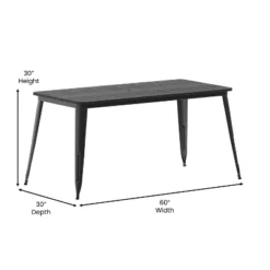 Emma And Oliver Indoor/Outdoor Dining Table With Umbrella Hole, 30" X 60" Rectangular All Weather Poly Resin Top And Black Steel Base 19 Emma And Oliver Indoor/Outdoor Dining Table With Umbrella Hole, 30" X 60" Rectangular All Weather Poly Resin Top And Black Steel Base -Furniture Store GUEST e0b0098b b8fb 482f 95cb f0a060e42651