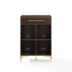 42.25" Juno Record Storage Cube Bookcase Dark Brown - Crosley -Furniture Store GUEST e0e91718 efd3 48bf 8d10 a26c6416cc65