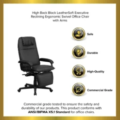 Emma And Oliver High Back Black LeatherSoft Executive Reclining Ergonomic Office Chair With Arms 23 Emma And Oliver High Back Black LeatherSoft Executive Reclining Ergonomic Office Chair With Arms -Furniture Store GUEST e1411b70 c5cc 4b83 8877 2d91861bc46e