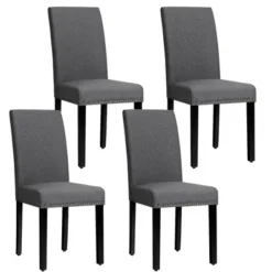 Costway Set Of 4 Fabric Dining Chairs W/Nailhead Trim -Furniture Store GUEST e189114a e289 4842 8736 c2fea2b1314e